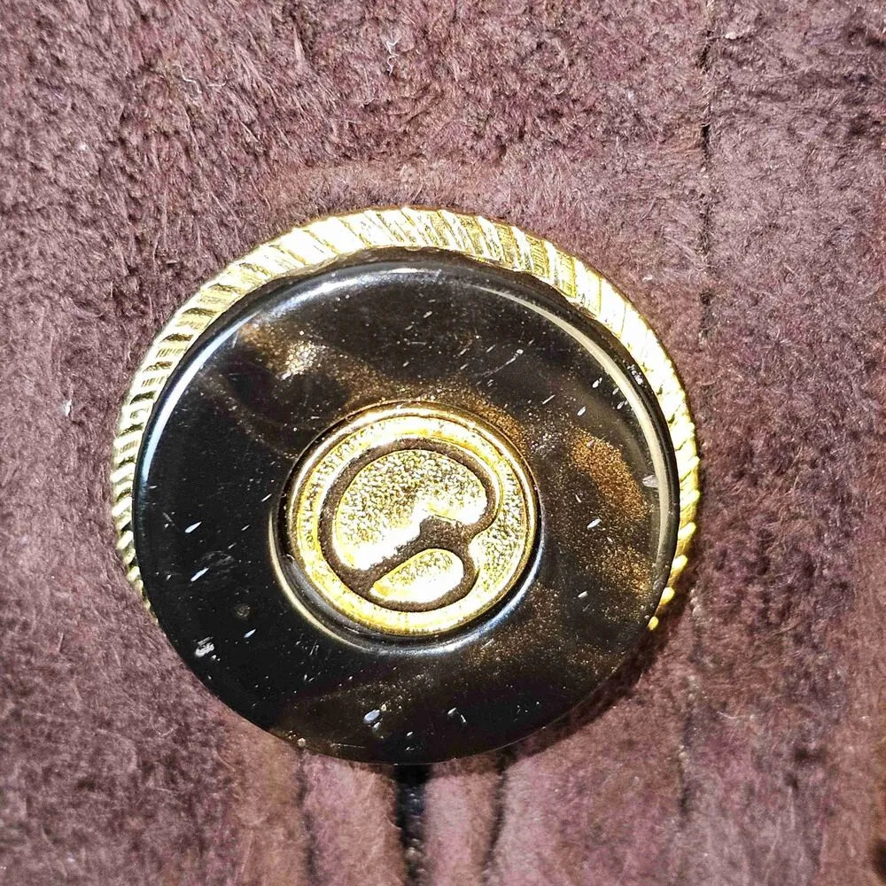 St John Sport Womens Brown Suede Leather Long Sleeve Button Down Shirt Jacket‎ M - Image 5