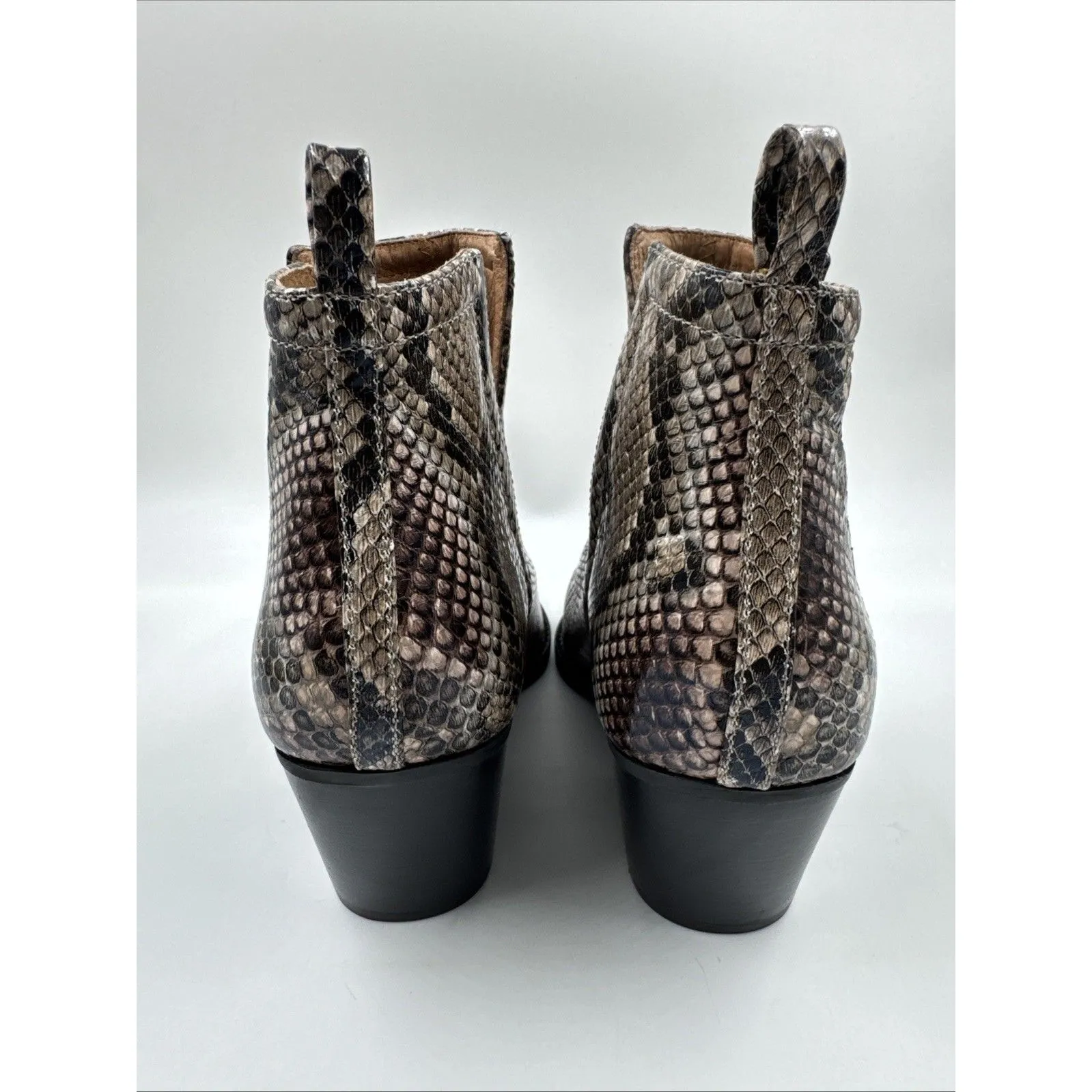 Jeffrey Campbell Tan, Black & White Multicolor Snake Animal Print Boots Rella 9 - Image 5
