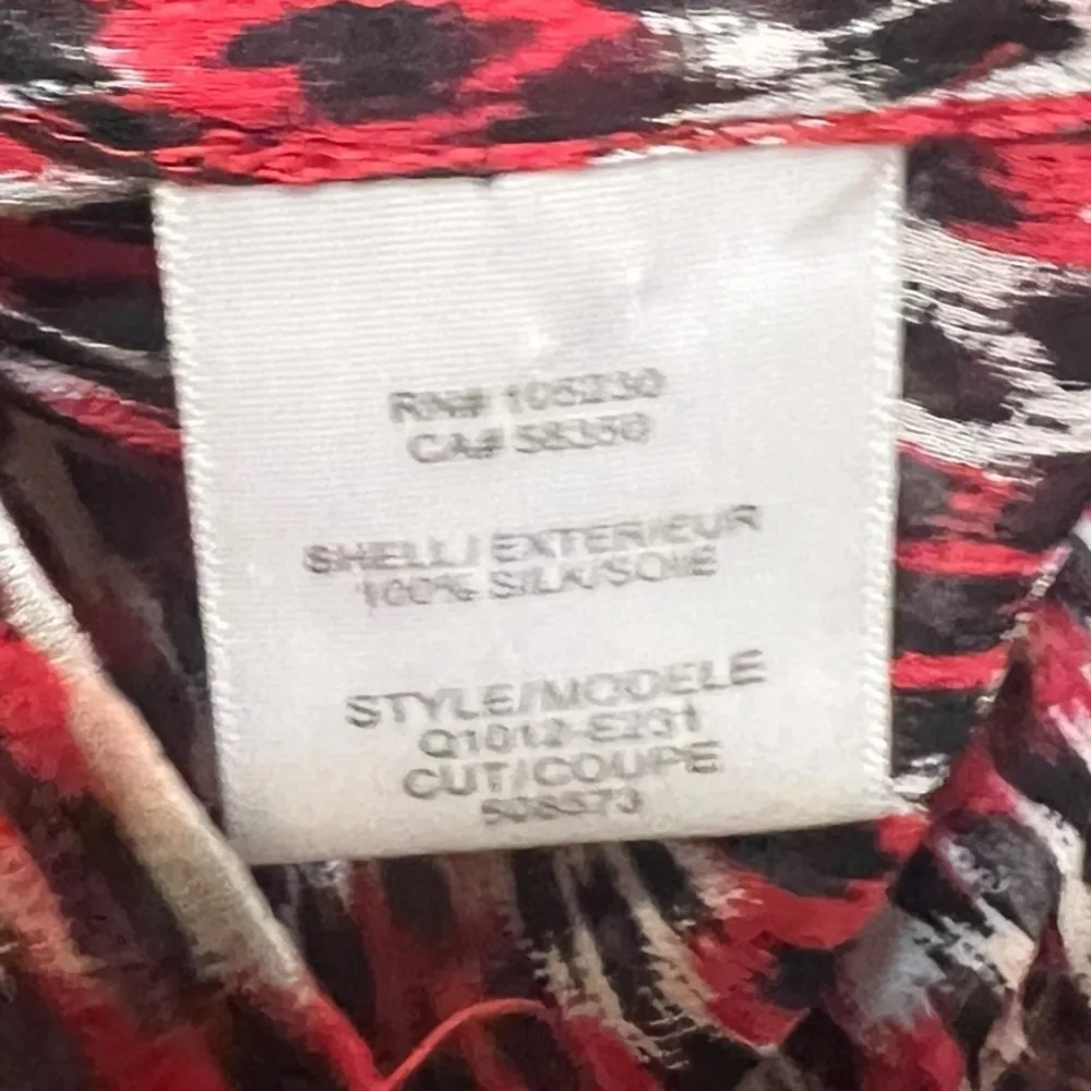 Equipment Femme Slim Signature Leopard Print Silk Top Size Small - Image 8