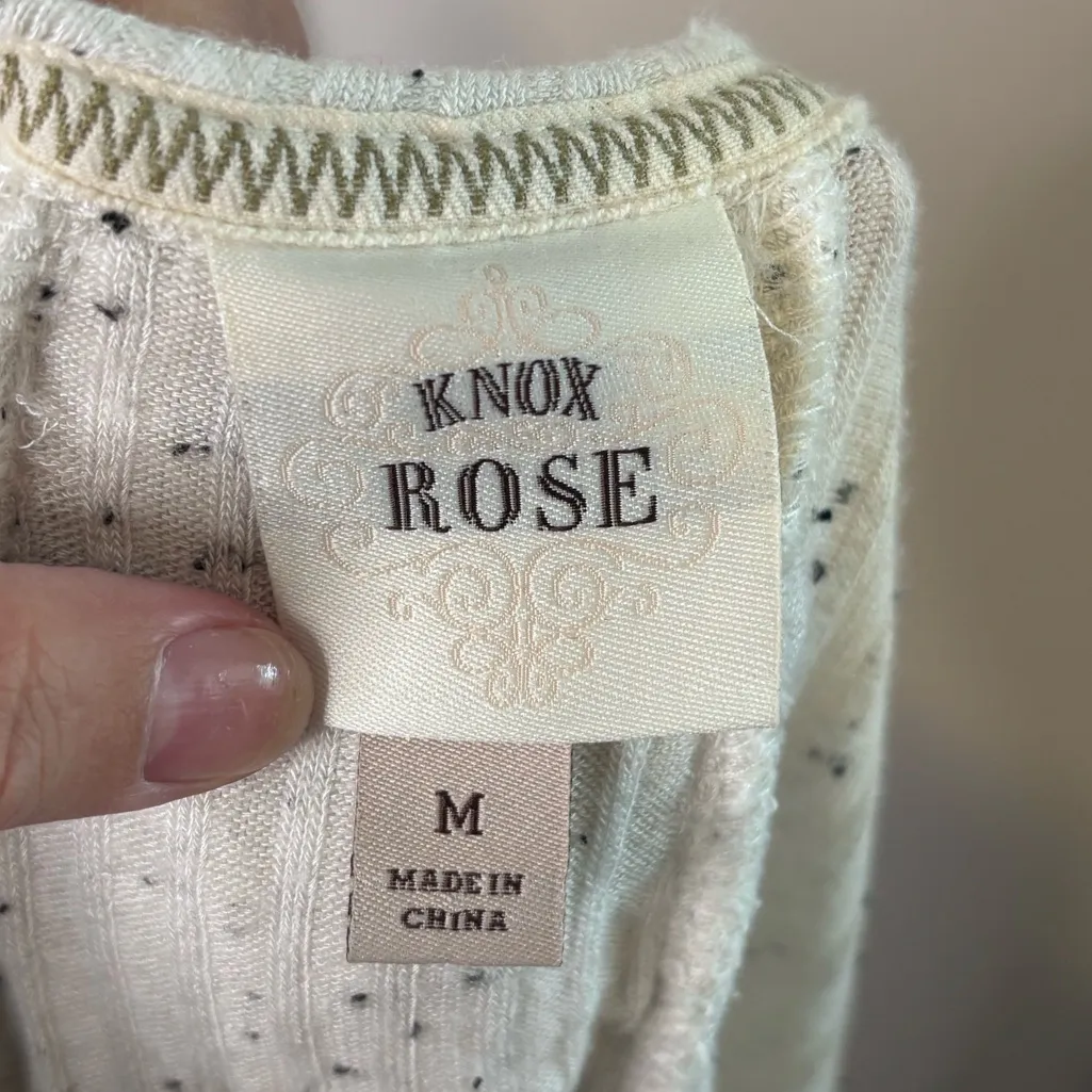 Knox Rose White Speckled Long Sleeve Tee Size Medium - Image 4