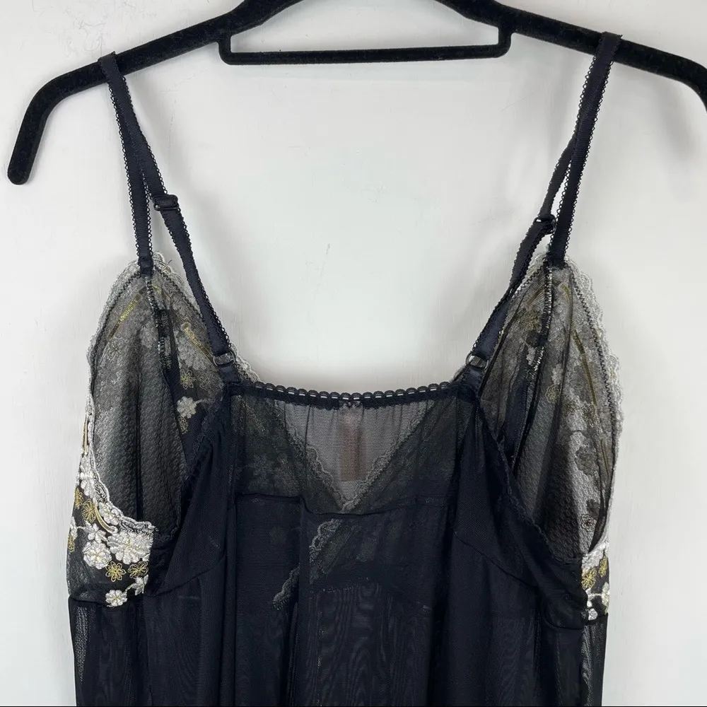 Cacique Lane Bryant Sexy Lingerie Mesh Top White Gold Floral Lace Sz 18/20 - Image 9