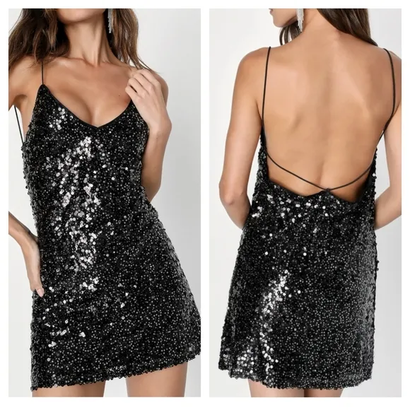 Lulus Force of Fashion Black Sequin Mini Dress - Image 2