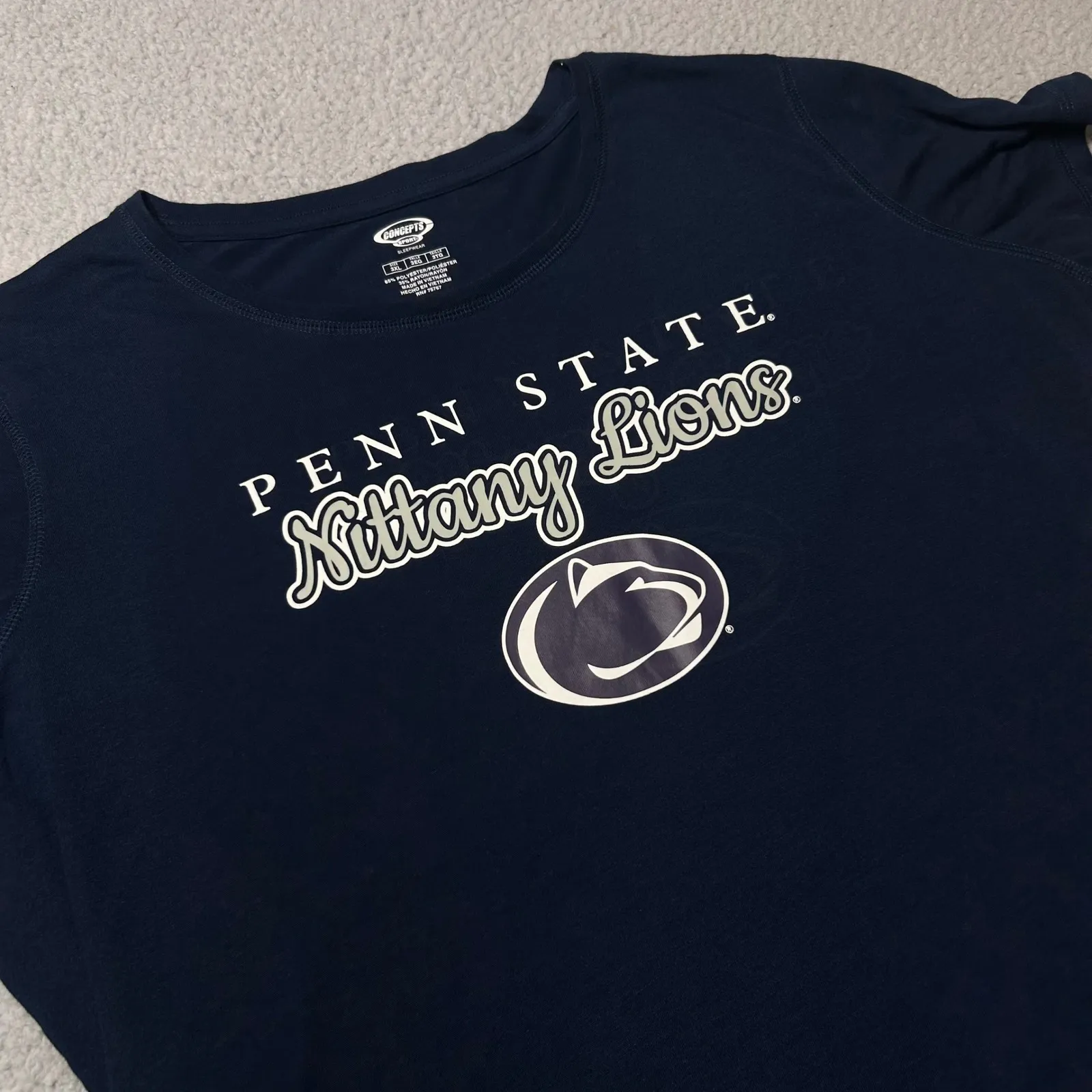 New Penn State Nittany Lions Sleep Shirt Womens 3XL Blue Concepts Sport Top Tee - Image 1