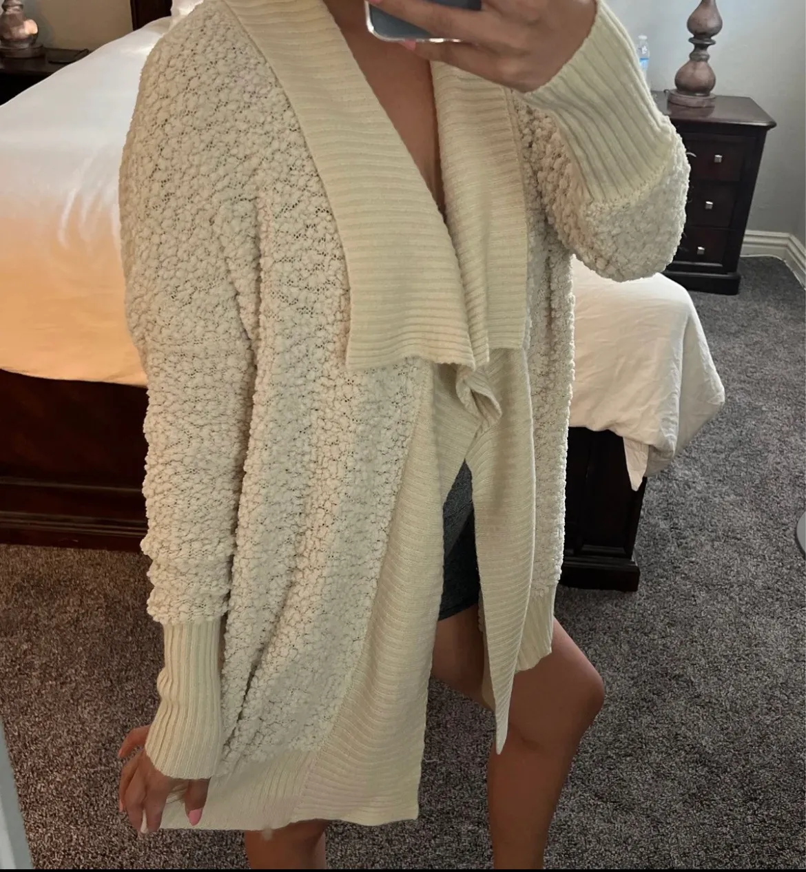 Oversized Cardigan Tan - Image 2