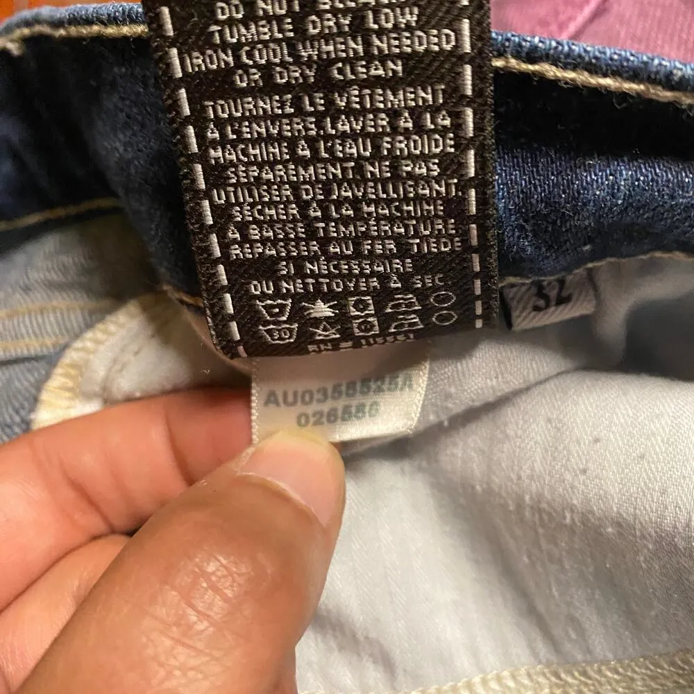 7 For All Mankind Dark Blue Distressed Denim Josefina Skinny Boyfriend Jeans 32 - Image 8