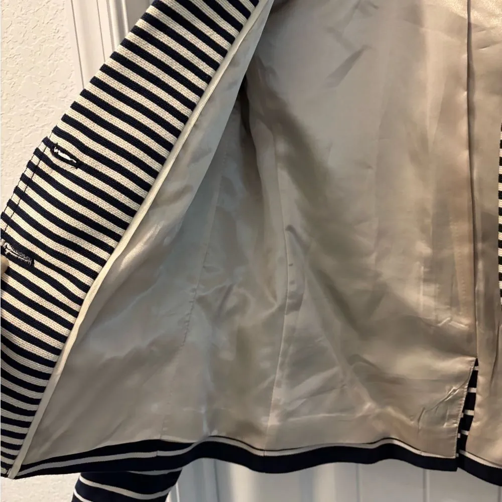 J. Crew Schoolboy and Blue and White Nautical Blazer Size 4 - Image 5