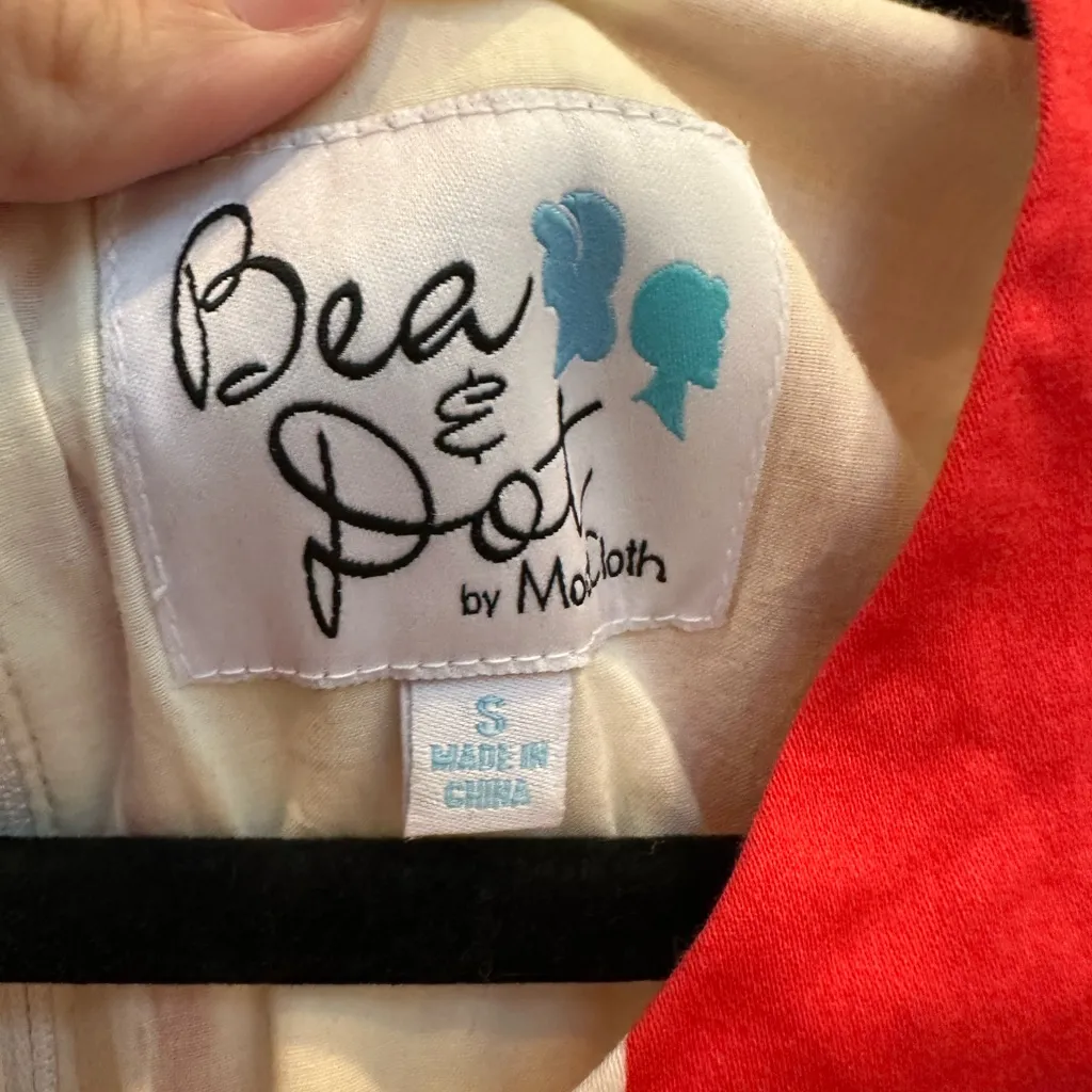 Bea & Dot by ModCloth Retro Pinup Rockabilly Stripe Red White Midi Dress Size S - Image 9