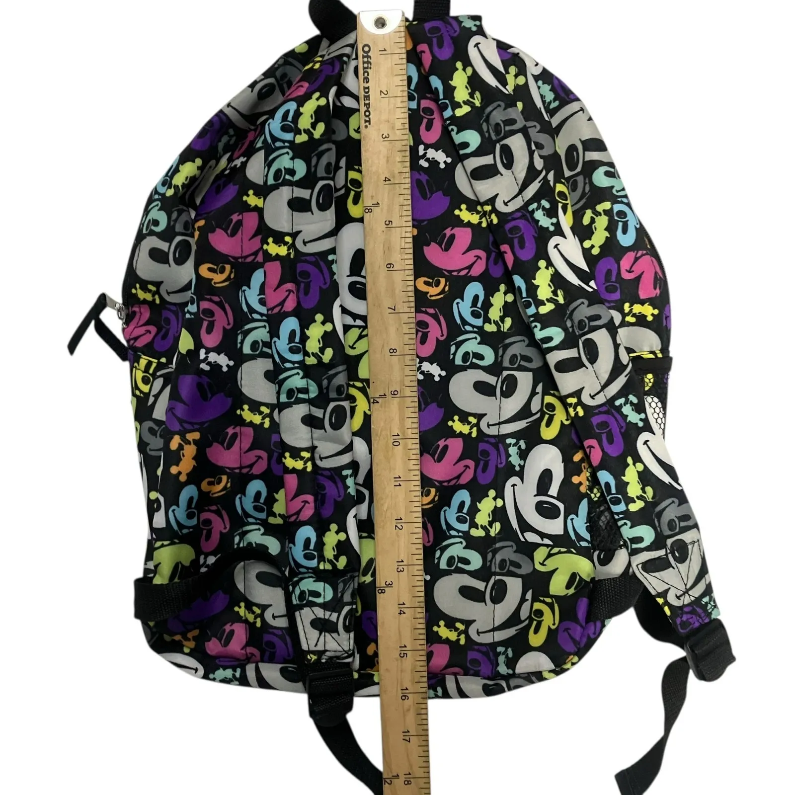 Disney Parks Mickey Mouse Faces Neon Pop Art Nylon Backpack - Image 6