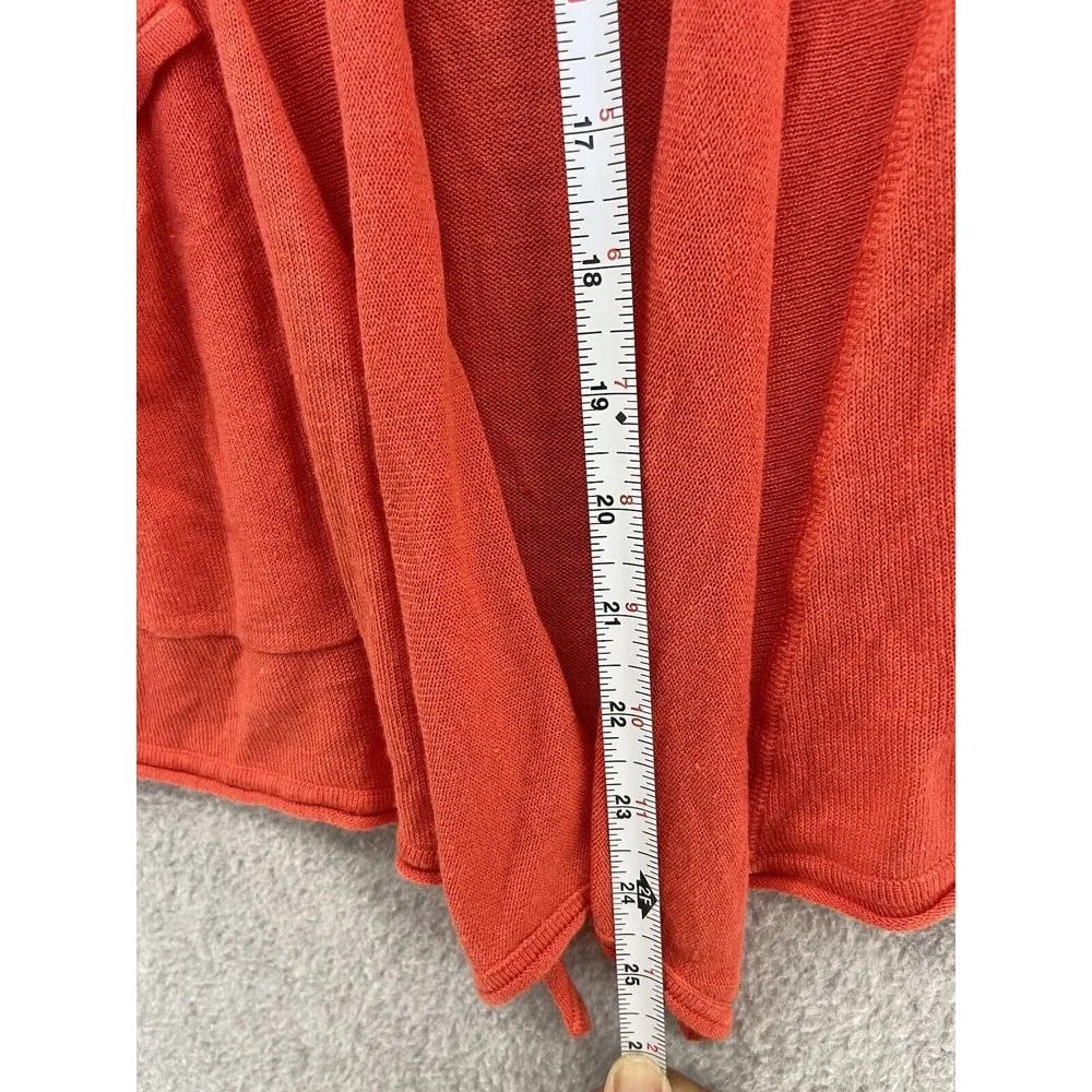BillaBong Women's Open Front Cardigan Solid Orange Size Small Thin Long Sleeve - Image 7
