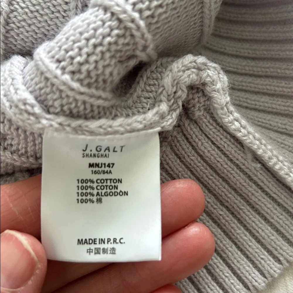 John galt pastel lilac silver cable knit sweater vest 100% cotton one size S M​ - Image 10