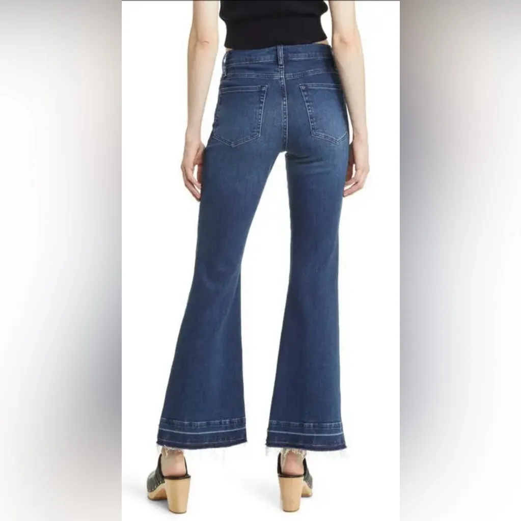 Frame Le Easy Flare Release Hem Jeans Thunderstorm Dark Wash High-Waist 31 - Image 2