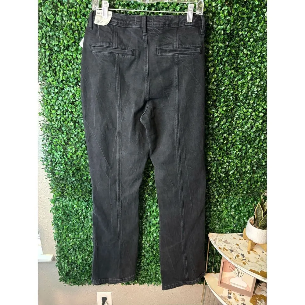 Free People Mona High Rise Flare Slit Jeans Sz 29 NWT Midnight Black CRVY - Image 4