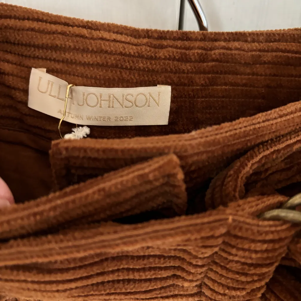 Ulla Johnson Nico Pant Umber Brown Velvet Corduroy Wide Leg Fall Pant Size 2 NEW - Image 7