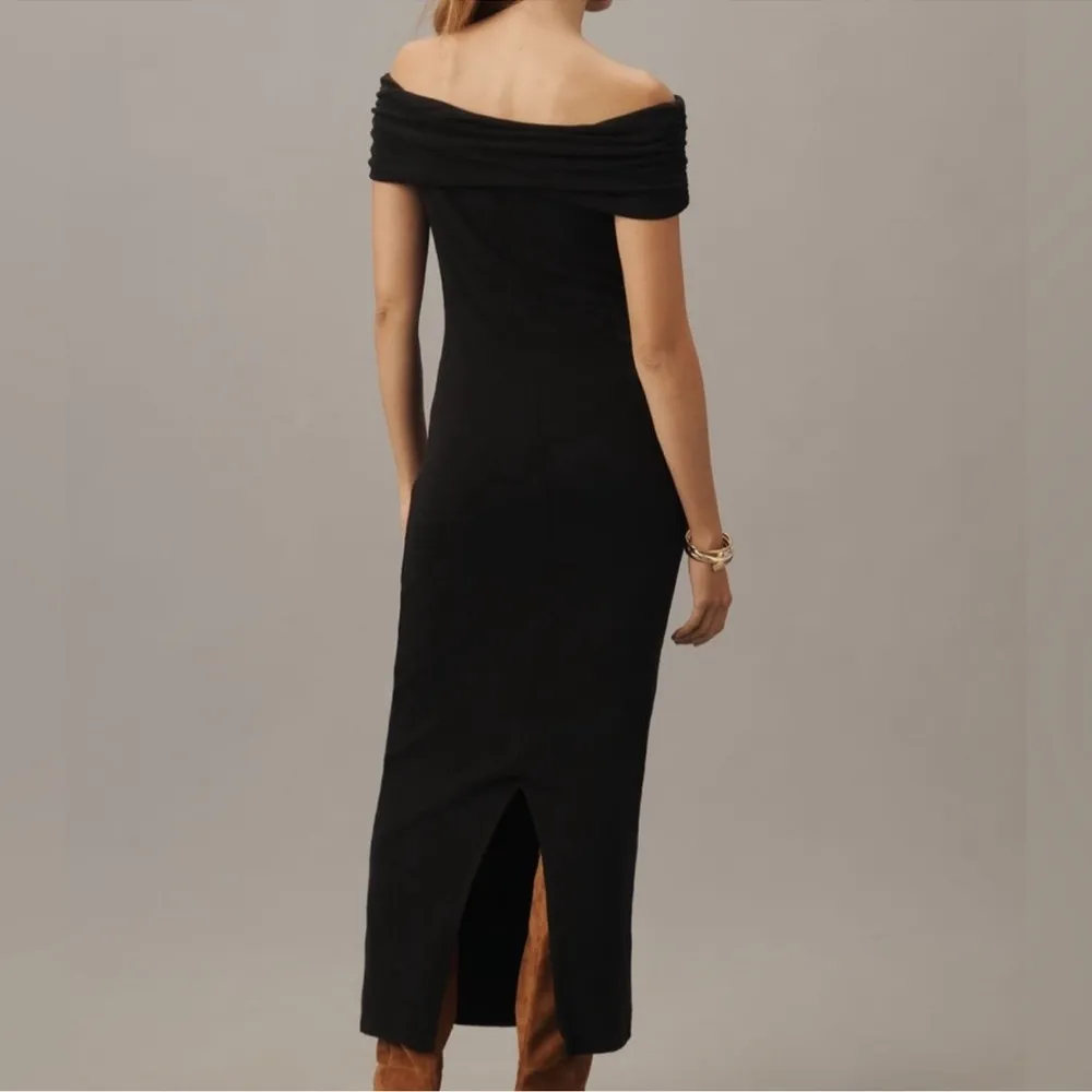 NWOT REFORMATION Josefina off the shoulder Knit Maxi Black Dress Size XL - Image 4