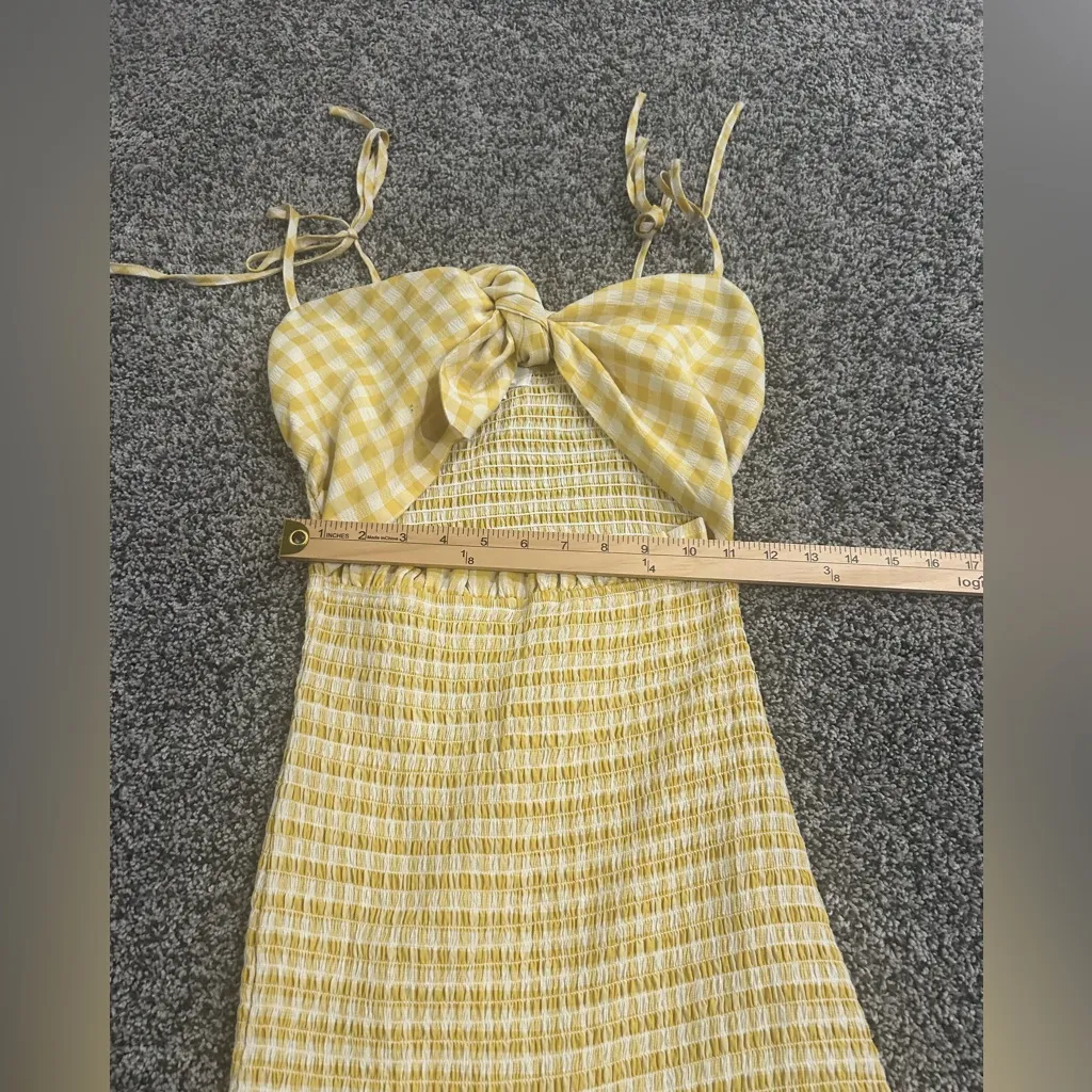 Mable Yellow Gingham Tie - Image 8