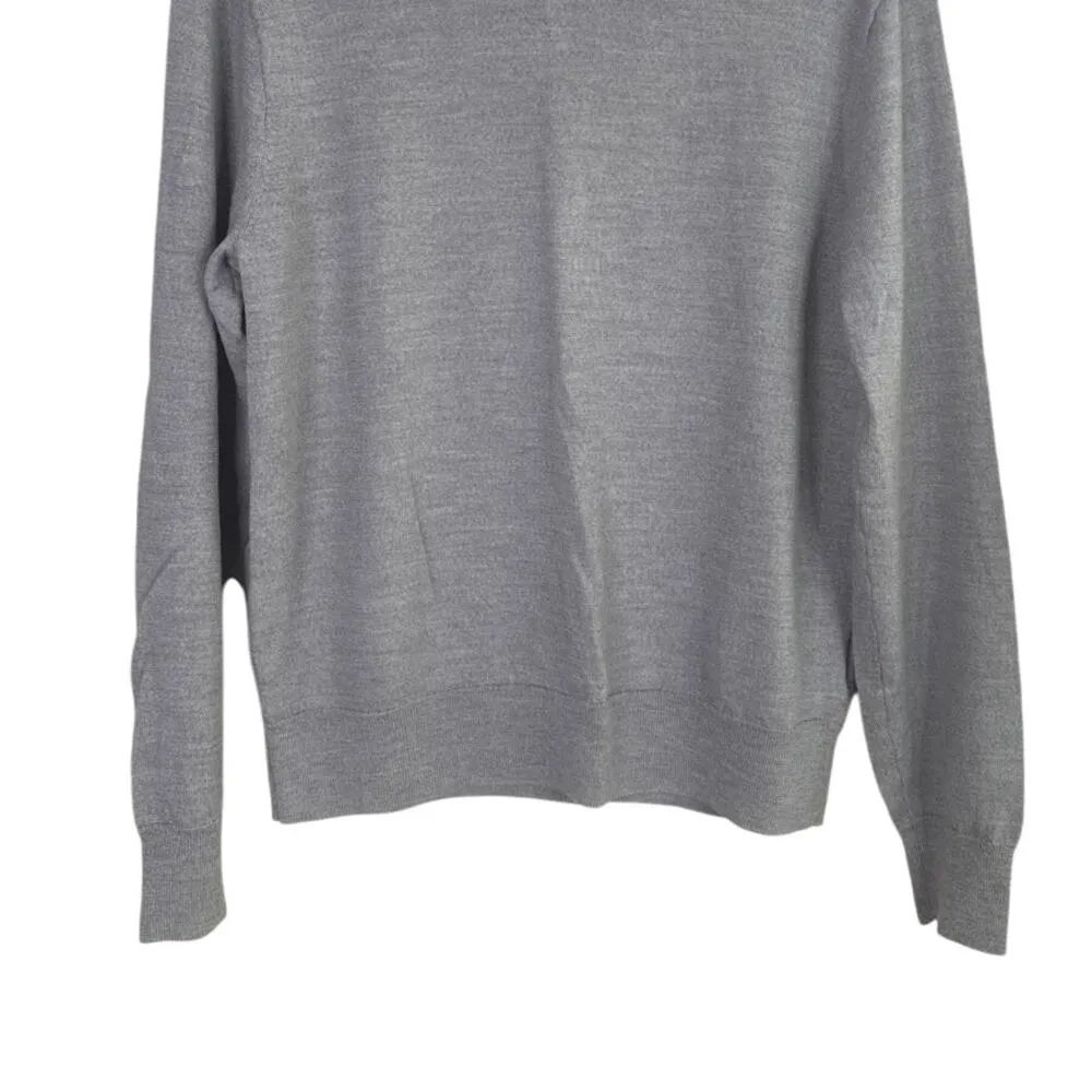 J. Crew Merino Wool Long Sleeve Turtleneck Soft Casual Sweater M Grey #3244 - Image 3