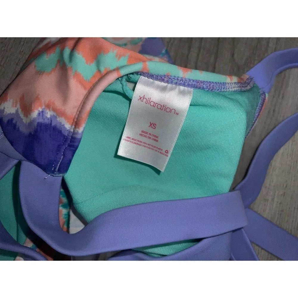 Tie Dye Flounce Strappy Back Bikini Bathing Suit Bikini - Image 3