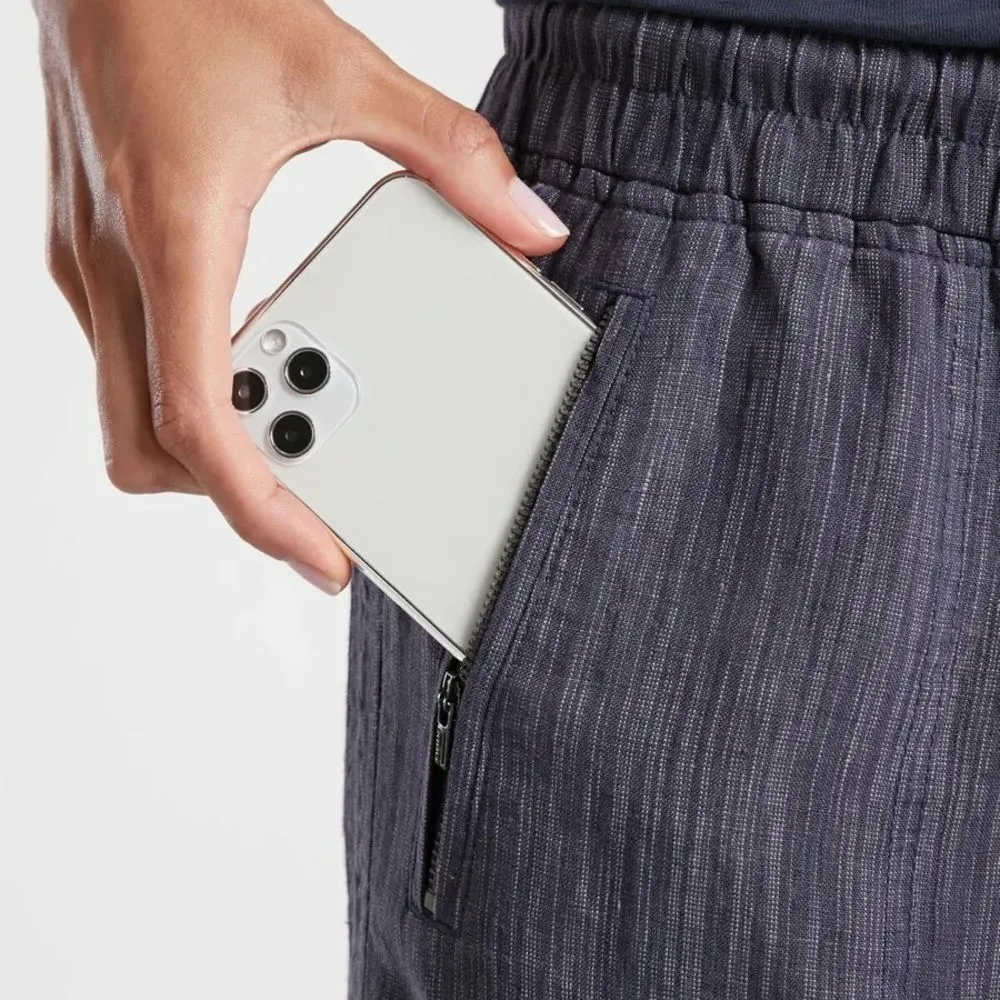 Athleta Cabo Linen Textured Blue Wide Leg Pants Relaxed Beachy Women’s Size 0 - Image 7