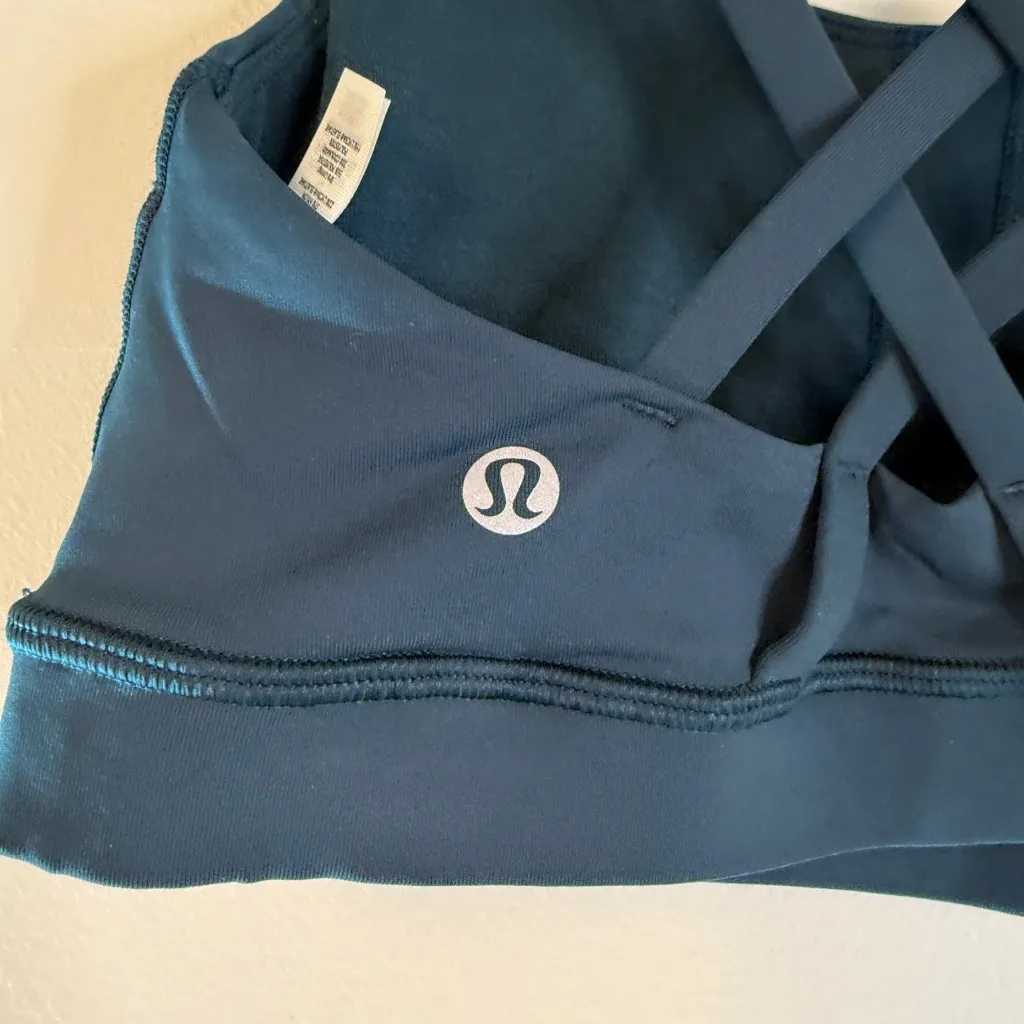 Lululemon X Peloton Energy Sports Bra Dark Green High Support Size 4 - Image 3