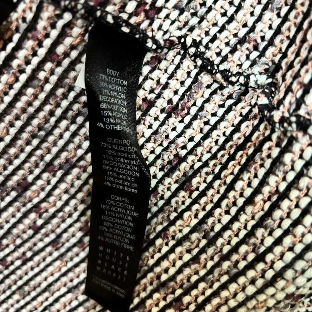 White House Black Market Sweater Jacket Womens Small Multicolor Tweed Open Drape - Image 8