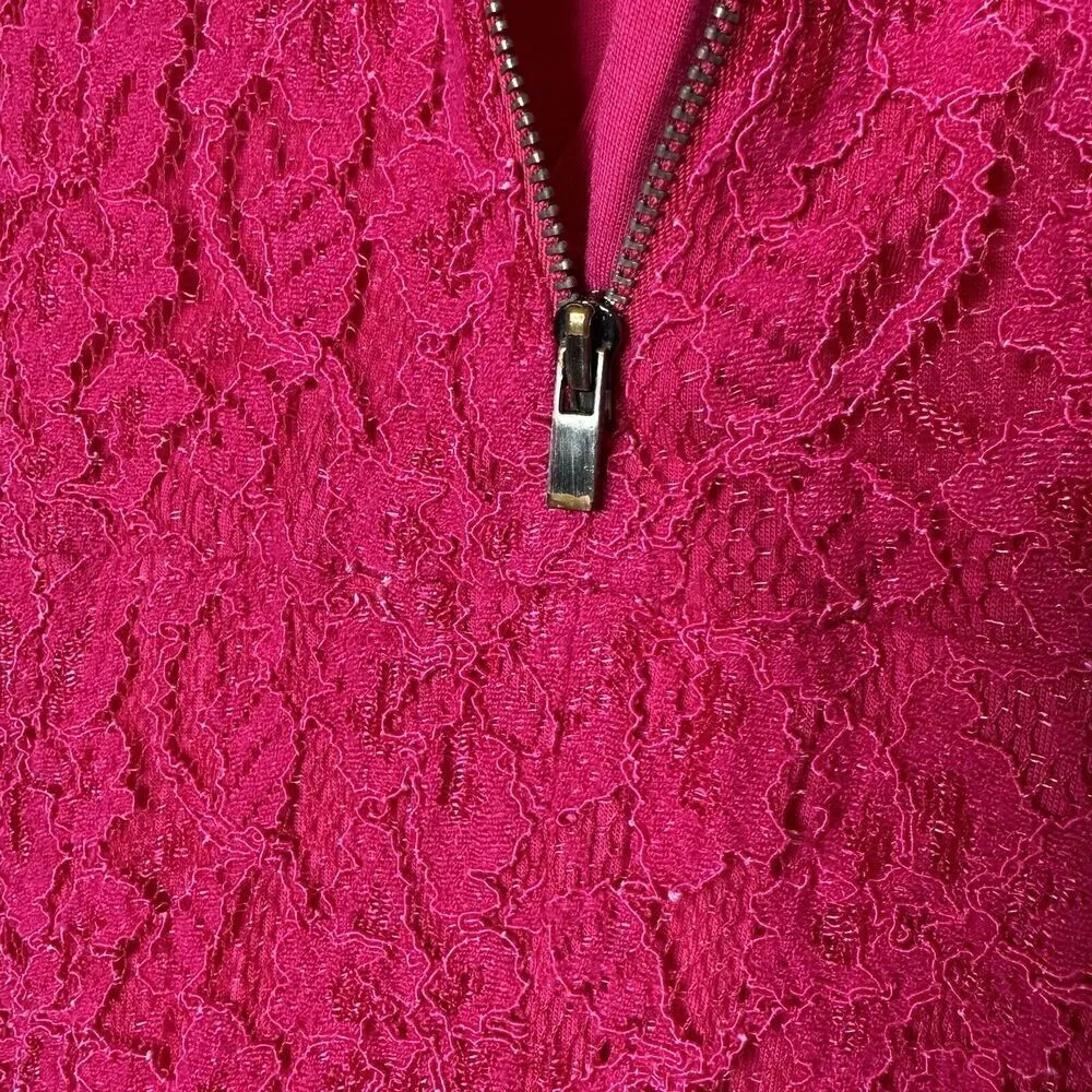 Diane Von Furstenberg Brittany Stretch Lace Sheath Mini Dress Women Pink Size 4 - Image 7