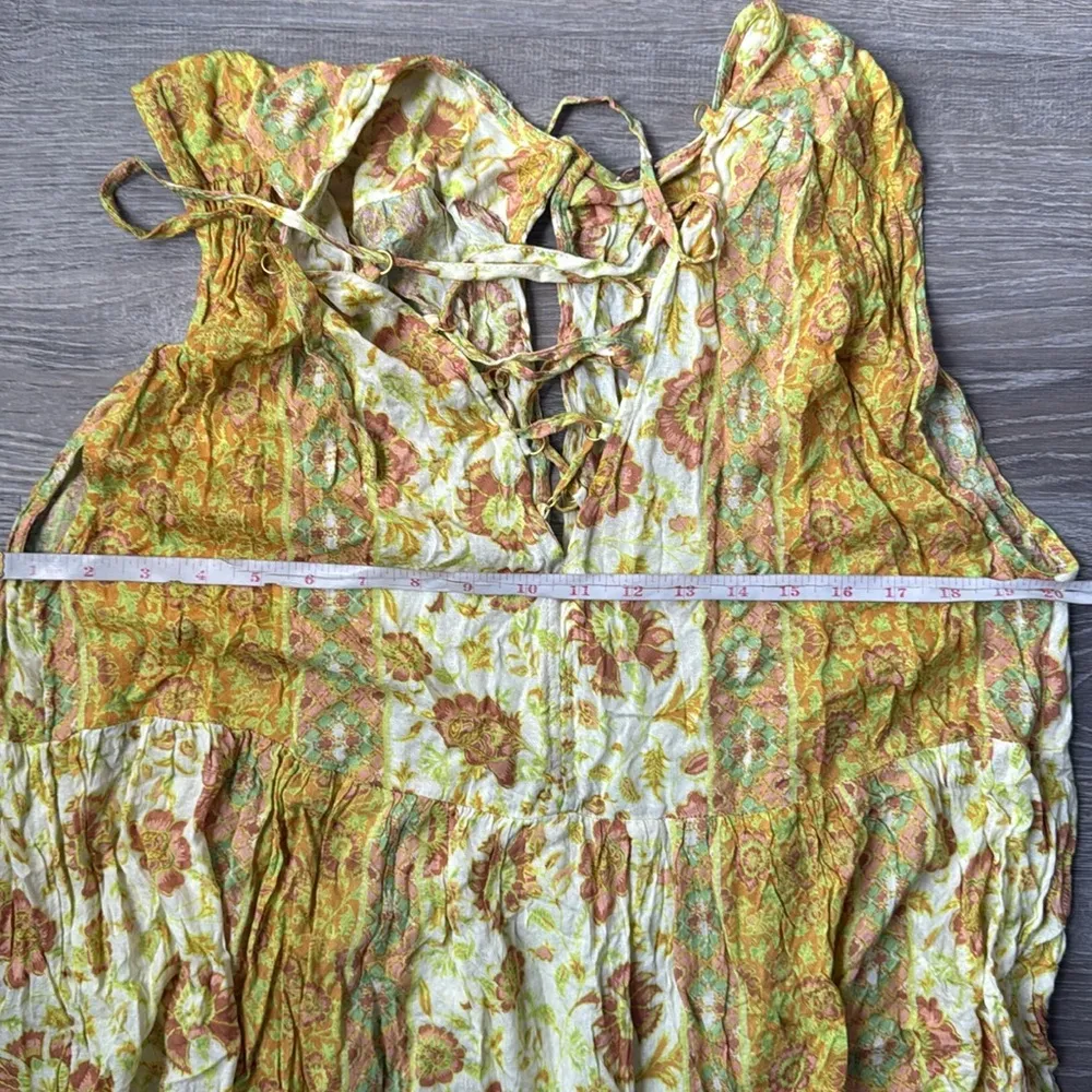 FREE PEOPLE Hanalei Bay Dress in Yellow Combo Small - Image 12