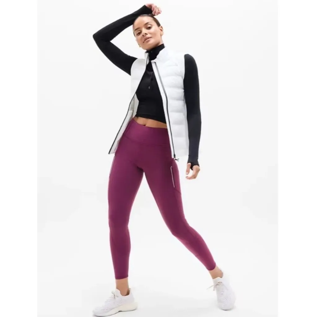 New Athleta S Rainier High Rise Legging Plum Purple Small Regular - Image 3