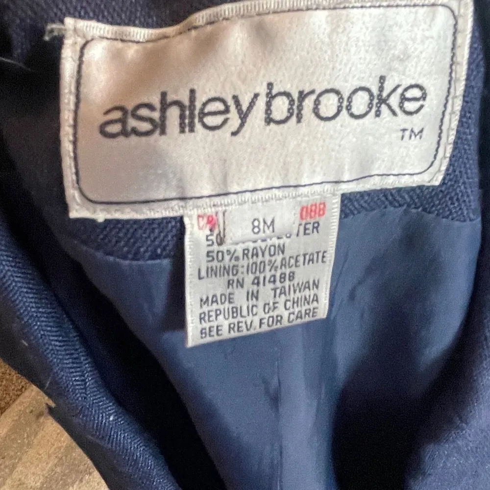 Vintage‎ Ashley Brooke Skirt Set Blue Size 8 - Image 8