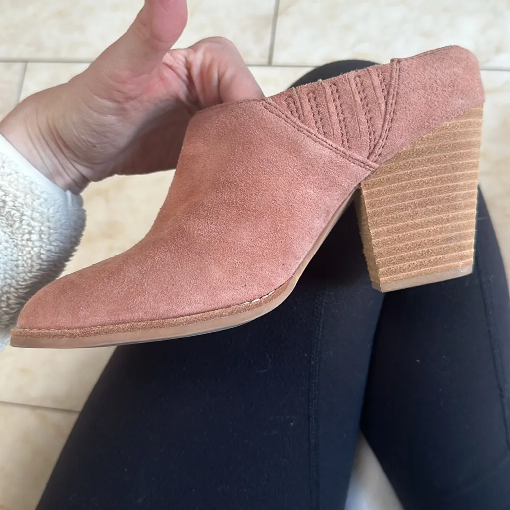 Rosalee Pink Suede Half Mule - Image 5