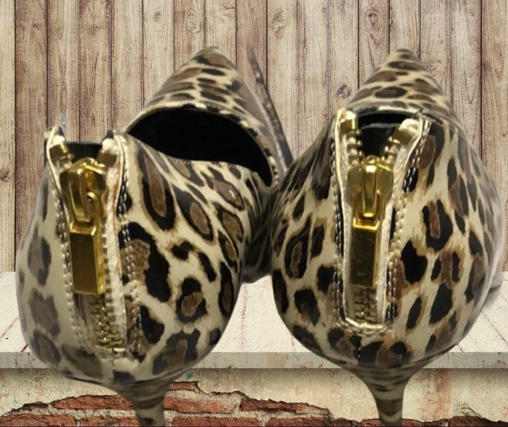 Susan Lucci leopard print heels ! Brown Size 9 - Image 5