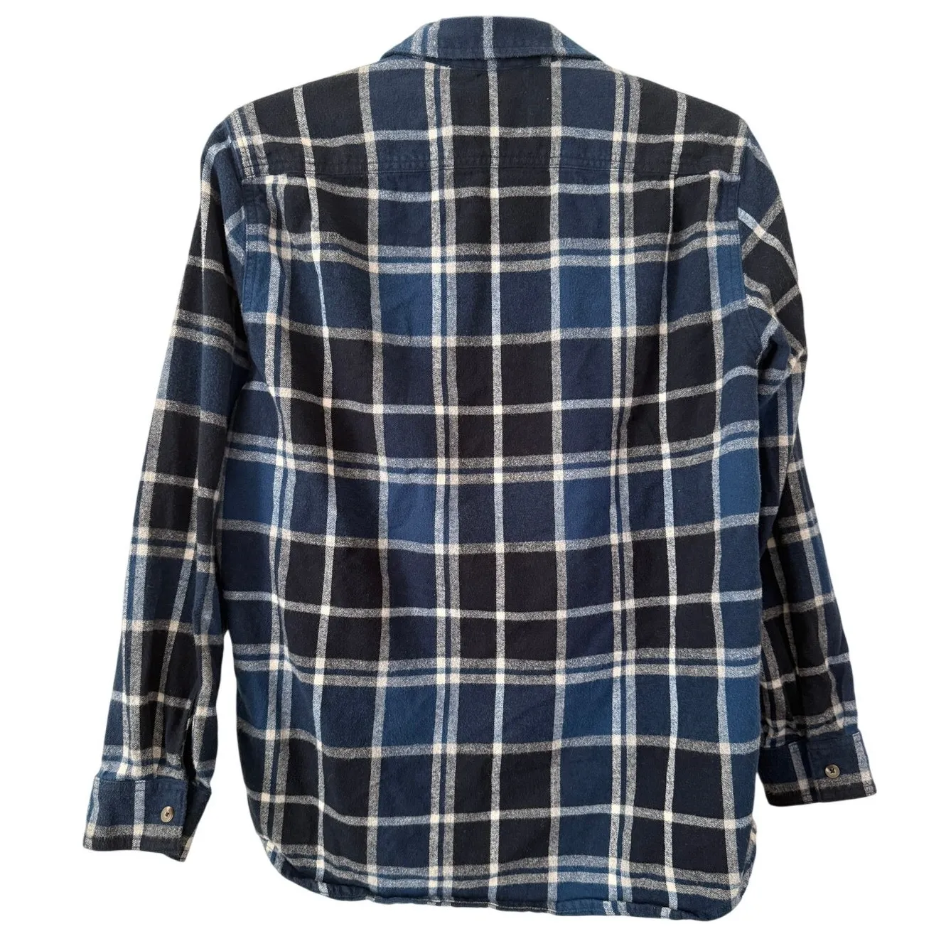 Aritzia TNA 100% Cotton Blue/White Flannel Button Down Long Sleeve w/Pockets-XS - Image 2