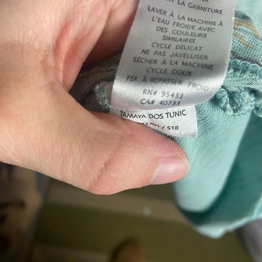 Toad and Co Size L Tamaya Dos 3/4 Sleeve Tunic Top Organic Cotton Casual Blue Size L - Image 4