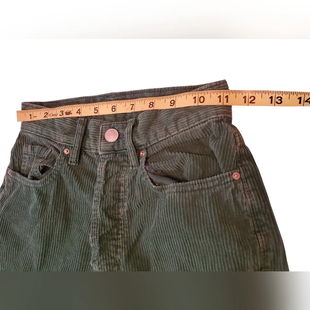 PacSun Green Corduroy Dad Jeans High Rise Button Fly Size: 22 - Image 5