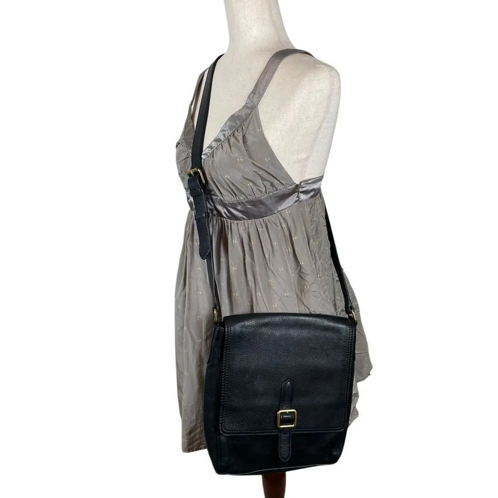 Frye Leather Crossbody Bag Claude Messenger Pebbled Black - Image 2