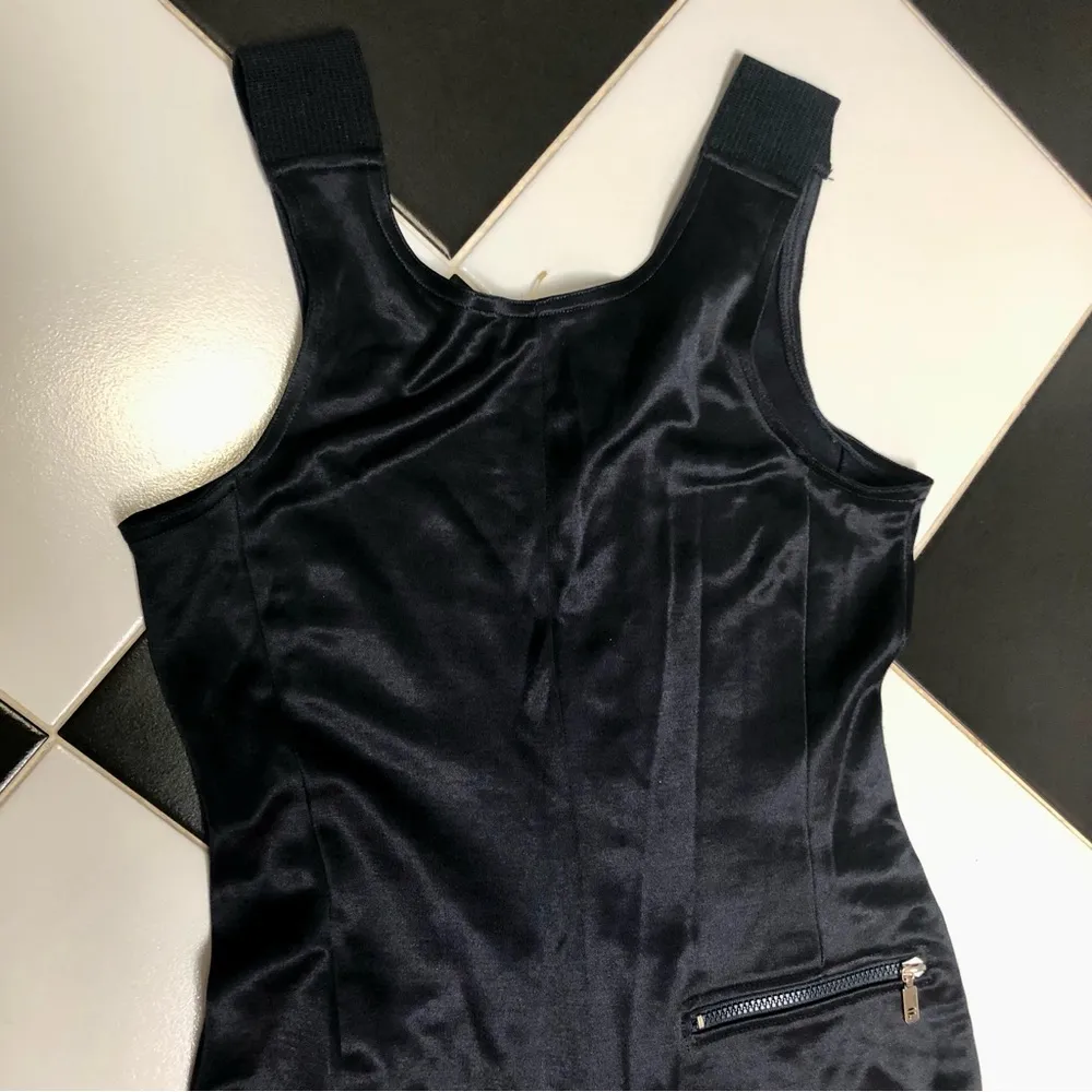 Vintage 70s 80s Fila Athletic Romper Zip Up Sleeveless Onesie Navy Blue Retro 10 - Image 8