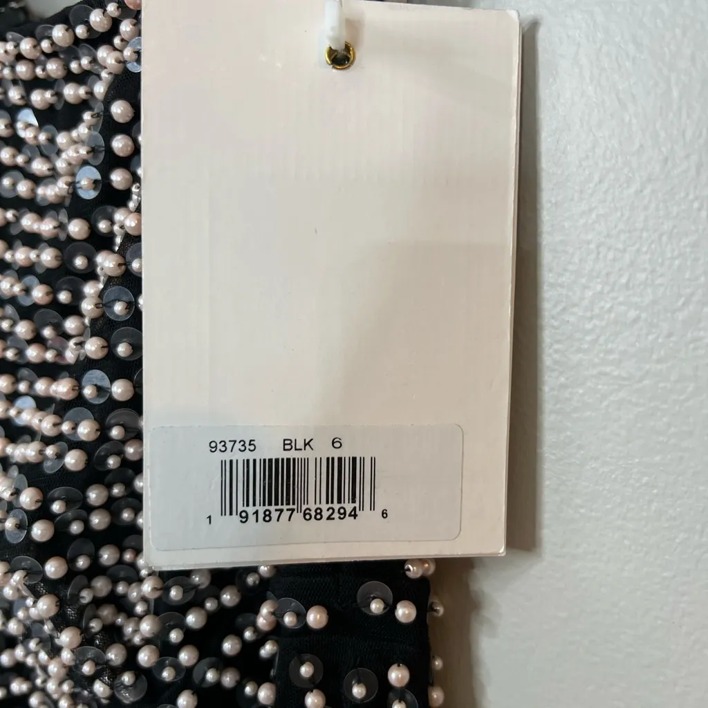 Mac Duggal Pearl Embellished Soft Tie One Shoulder Gown Size 6 Style #93735 NWT - Image 6