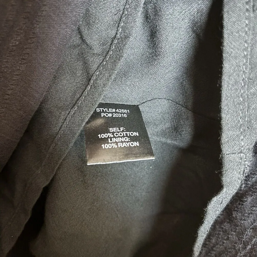 Skies Are Blue Top Womens Small Black Embroidered Trim Sheer Cotton Blouse - Image 7