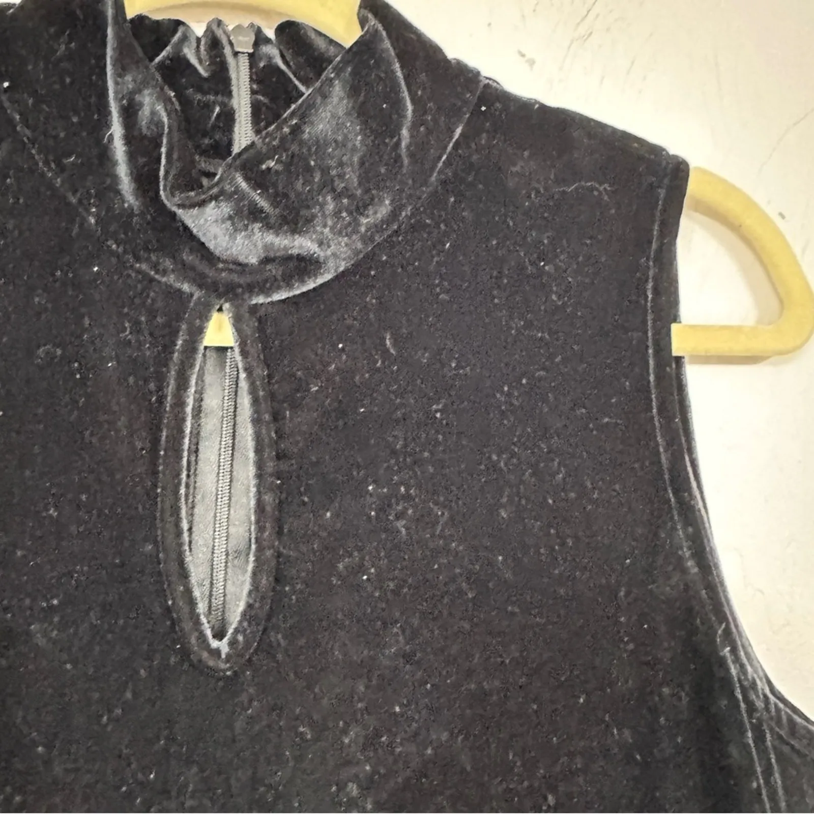 Vintage Black Velvet Maxi Dress Womens L Red Floral Print Sleeveless Formal 90s Size L - Image 6