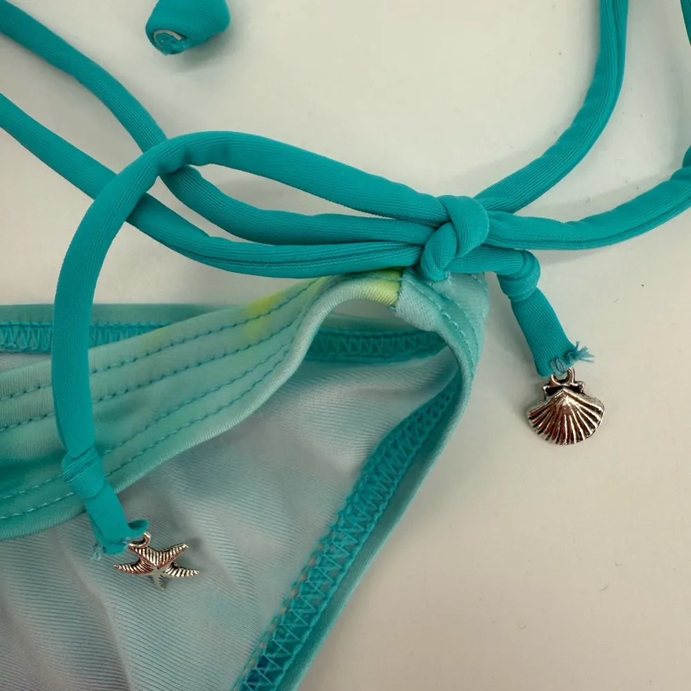 Alia Green and Blue Bikini Set with Triangle Top and Classic Bottom Size M Size M - Image 4