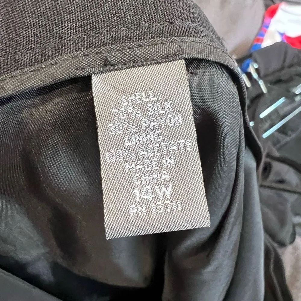 NWT Kate Hill Women Career Pants Trouser High Waisted Office Silk Black Size 14W - Image 3