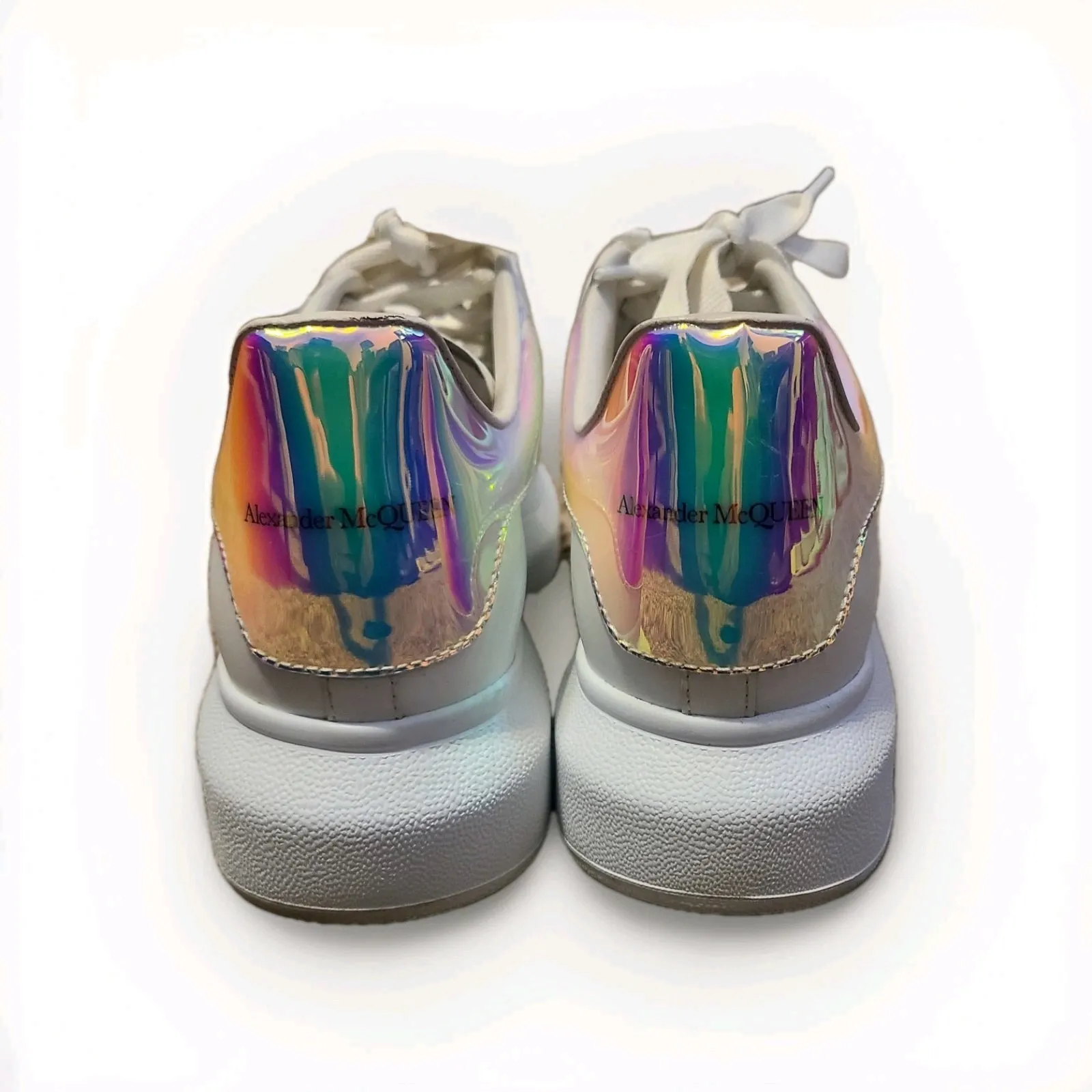 Alexander McQueen Women's Oversized Sneakers White Shock Pink Size EU 38 US 8 - Image 9