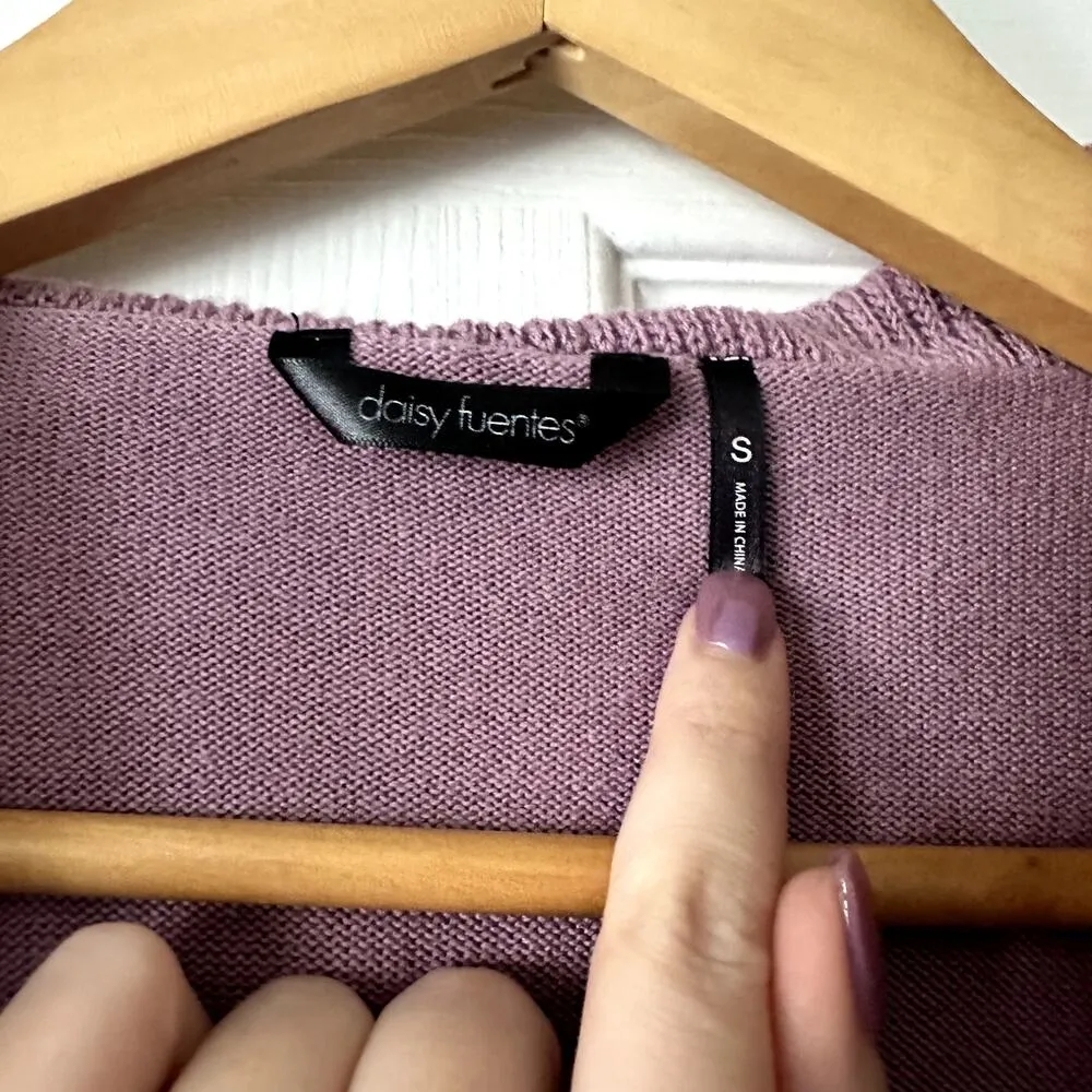 Daisy Fuentes Ruffle Open Front Cardigan Sz S - Image 3