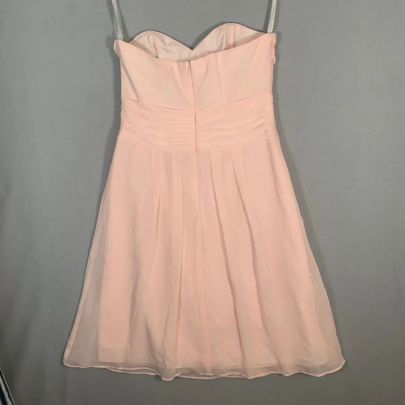 Chiffon Mini Dress Baby Pink Ladies Size 4 Wedding Party - Image 2