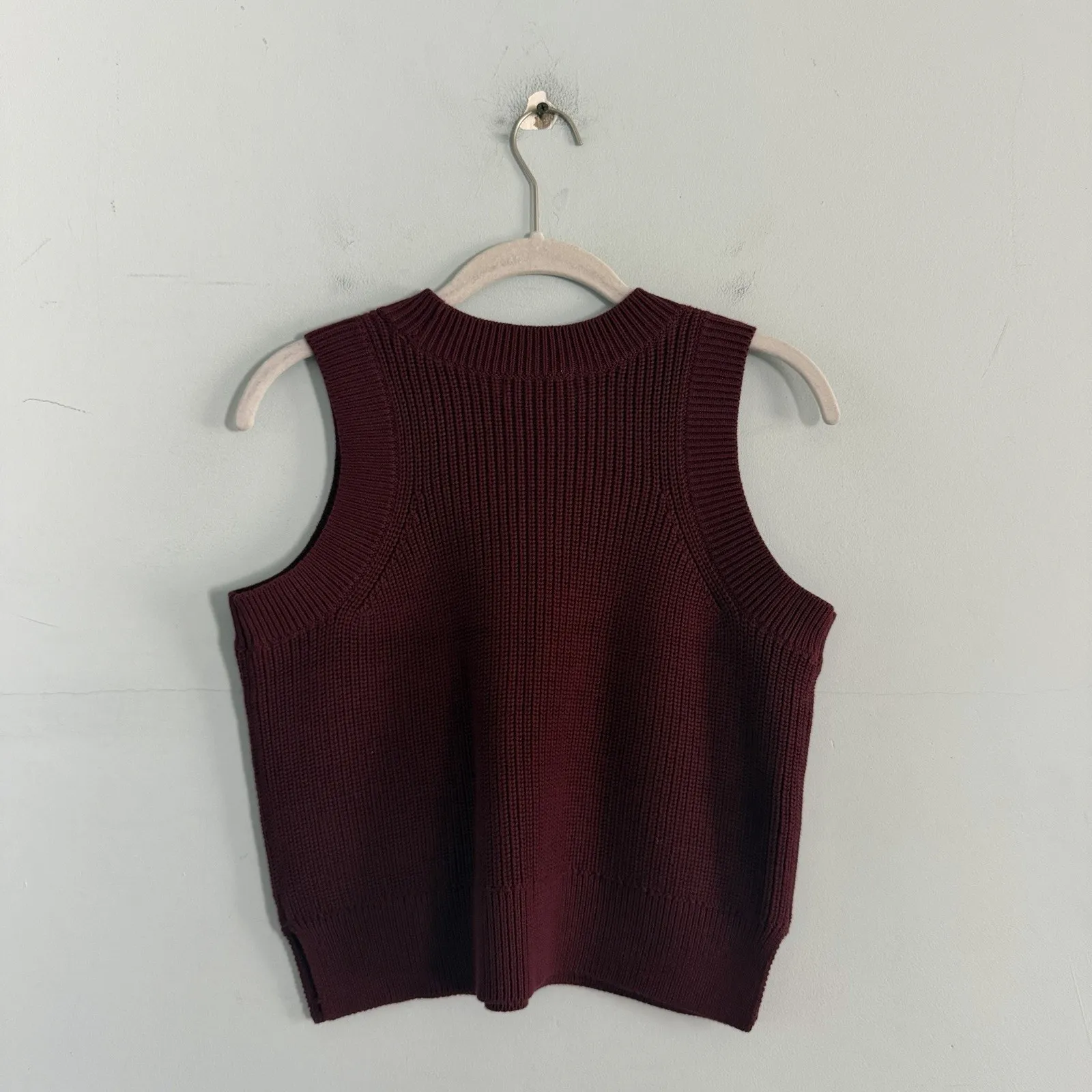 NWT 525 America Demi High Crewneck Cotton Oxblood Red Tank Vest - Image 3