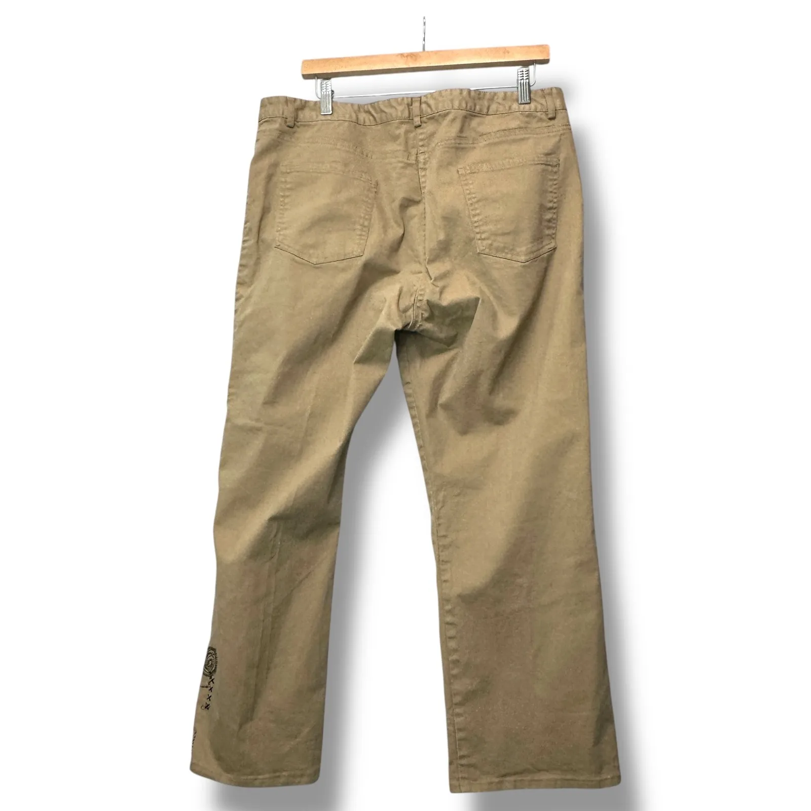 Hearts of Palm Embellished Pants Khaki Cotton Blend Casual Trousers Size‎ 16 Tan - Image 2