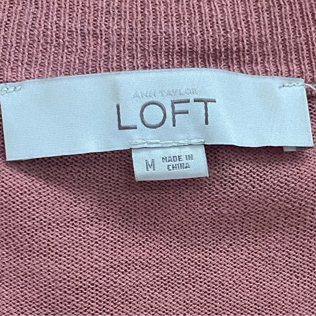 Loft Dusty Rose Long Button-Front Cardigan casual classic Sz Medium - Image 10