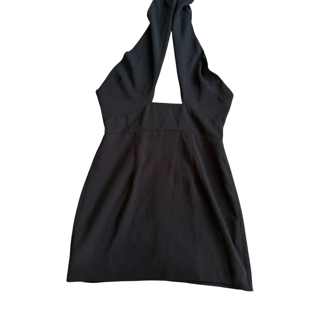 SUPERDOWN Black Halter Mini Dress Size Small - Image 2