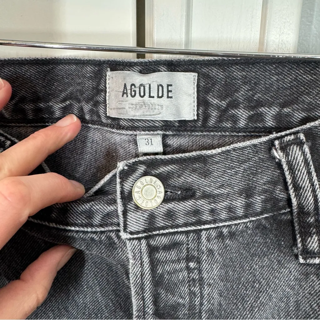 Agolde Wyman Low Rise Vintage Straight Jeans in Paradox black wash size 31 - Image 4