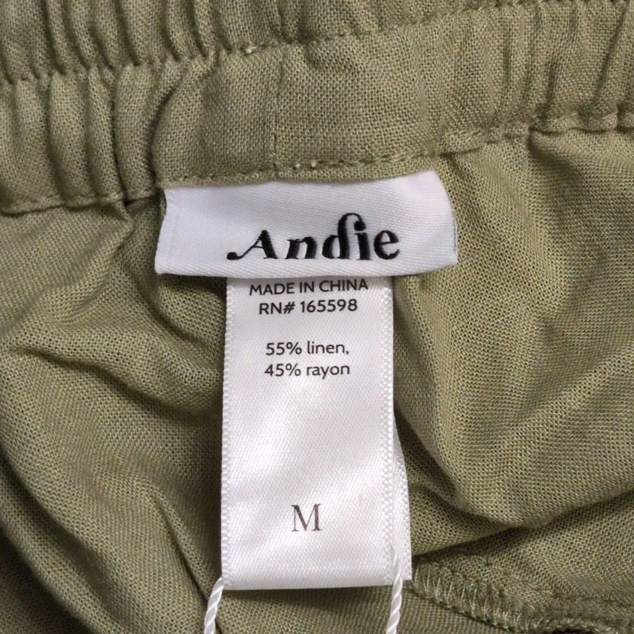 NWT Andie The Pant Ivy Green Elasticized Pockets Comfortable Relaxed Wide Leg M - Image 6