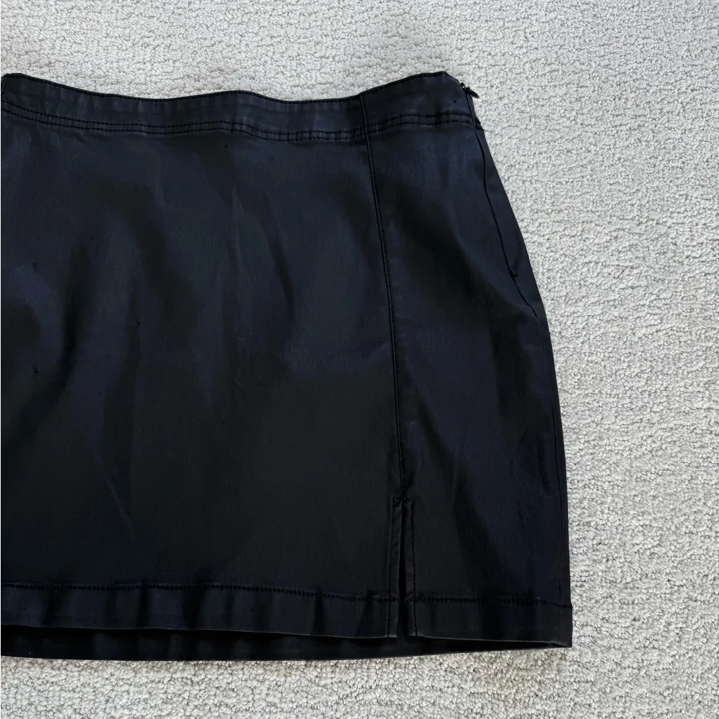 Indigo rising black pleather skirt large mini size medium party holiday cocktail - Image 2